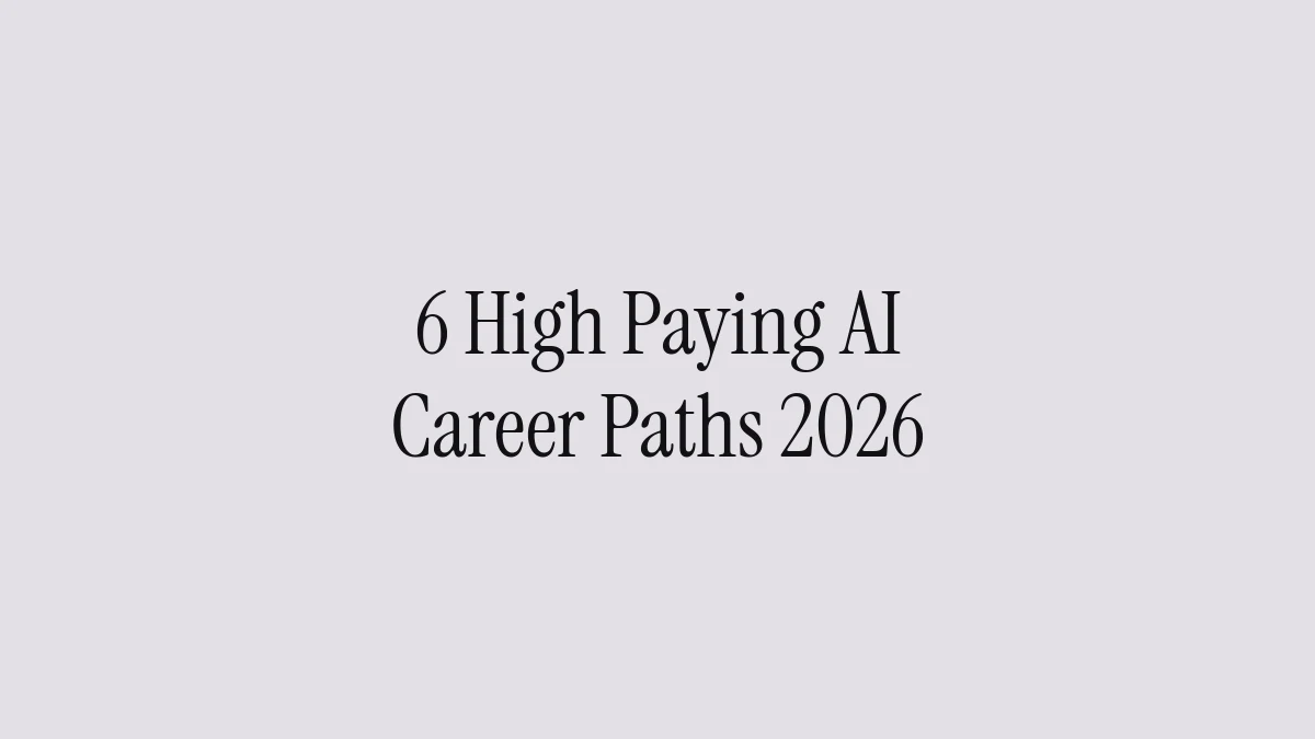 6 High Paying AI Career Paths 2026