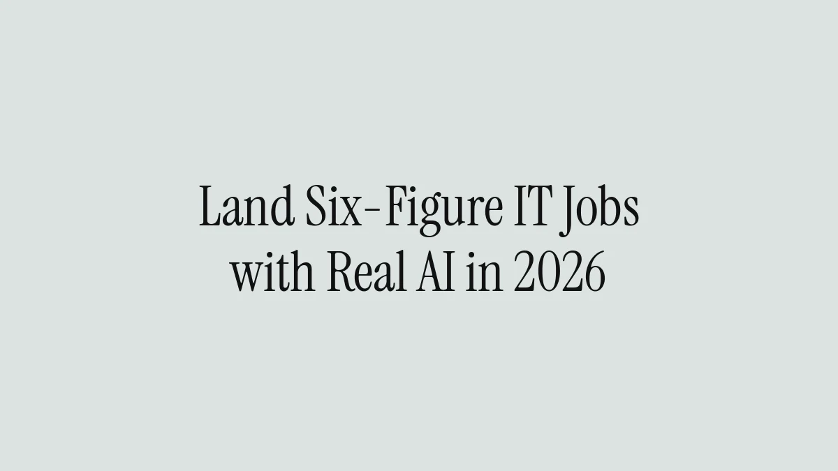 Land Six-Figure IT Jobs with Real AI in 2026