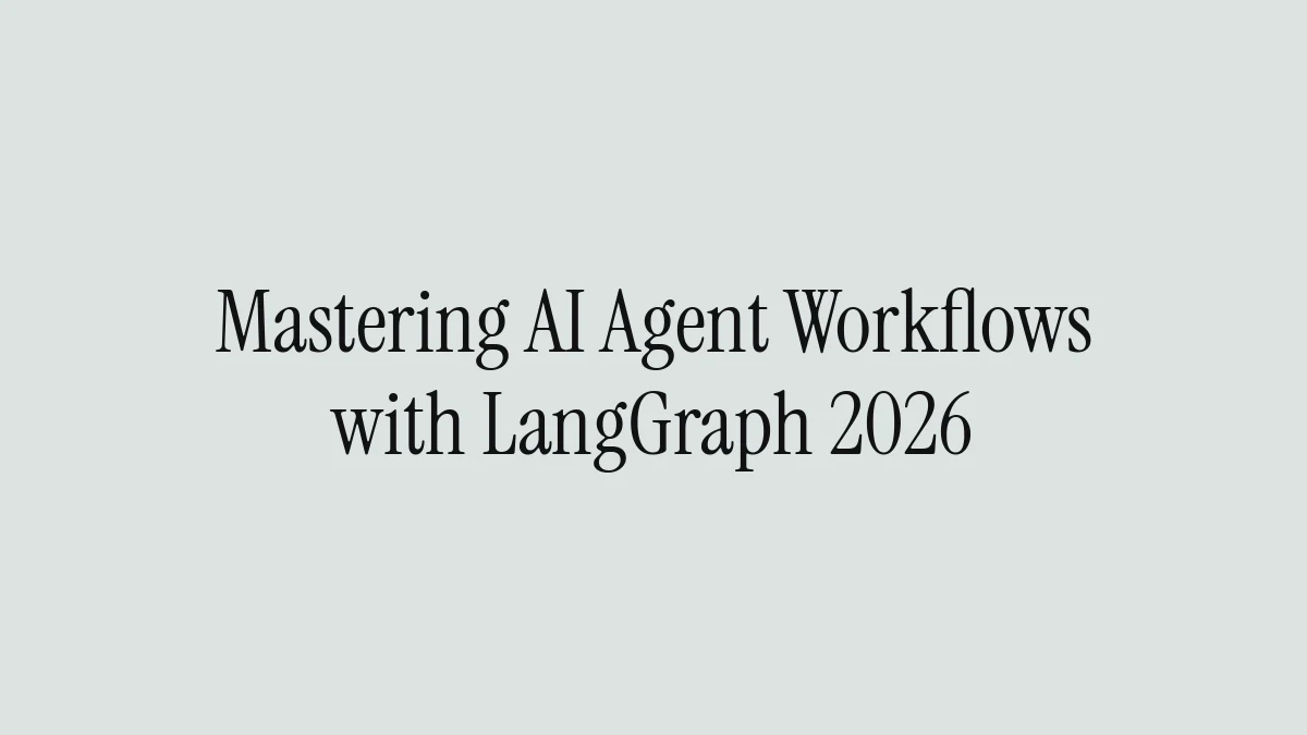 Mastering AI Agent Workflows with LangGraph 2026