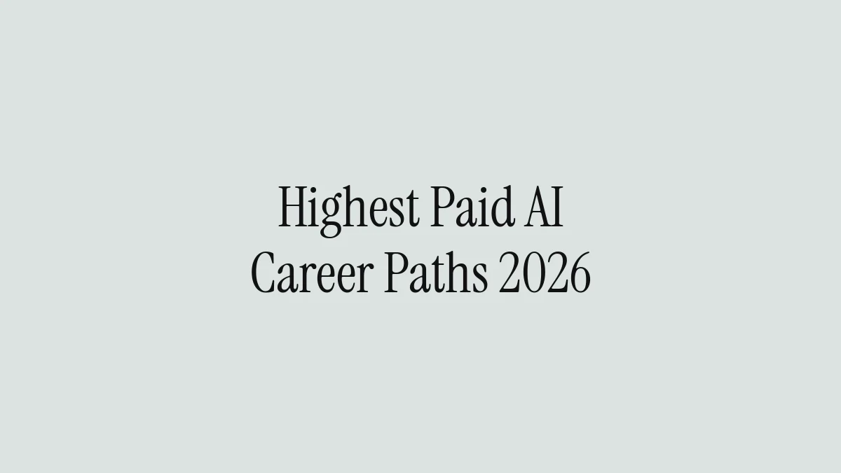 Highest Paid AI Career Paths 2026